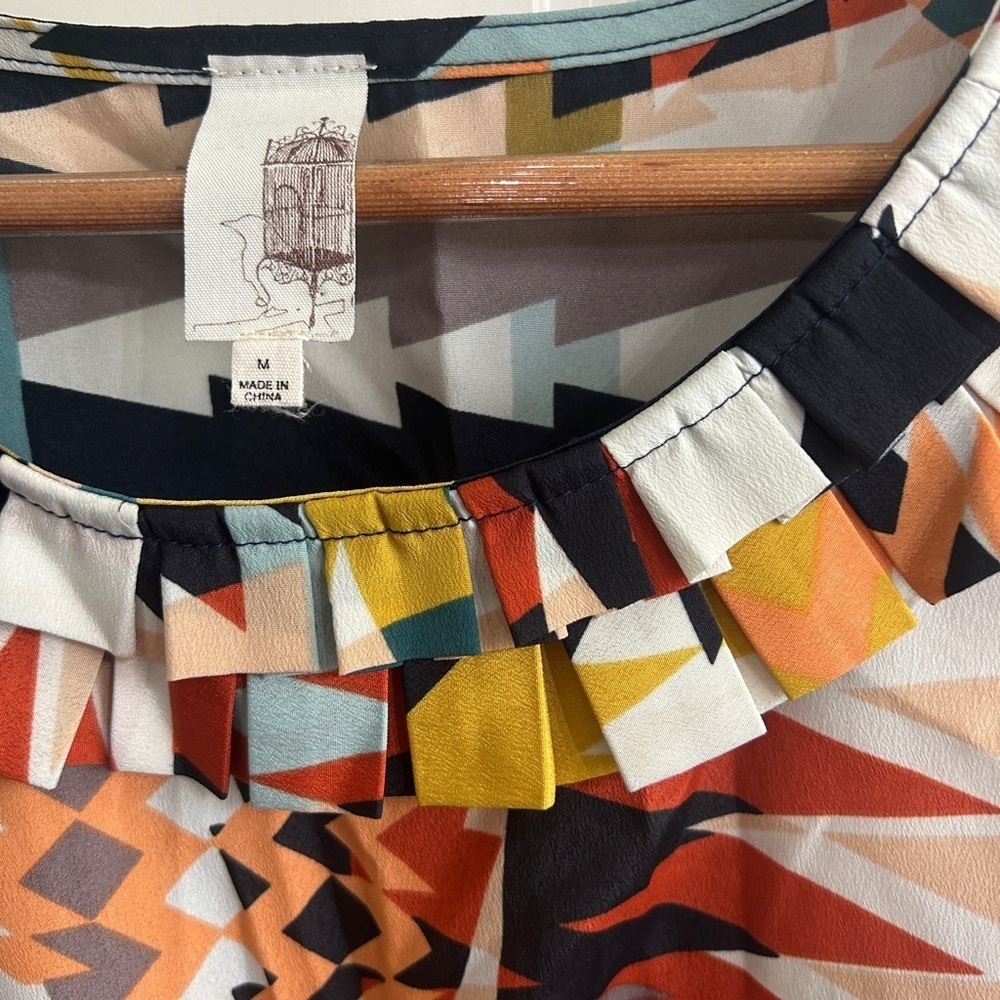 EUC like new size M colorful geometric print sleeveless dress. Runs small - Picture 3 of 9